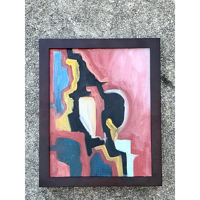 Late 20th Century Vintage Original Abstract Oil on Canvas For Sale - Image 5 of 12