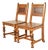 Early Romweber Antique English Jacobean Carved Oak and Burl Wood Side Chairs or Dining Chairs, Pair For Sale