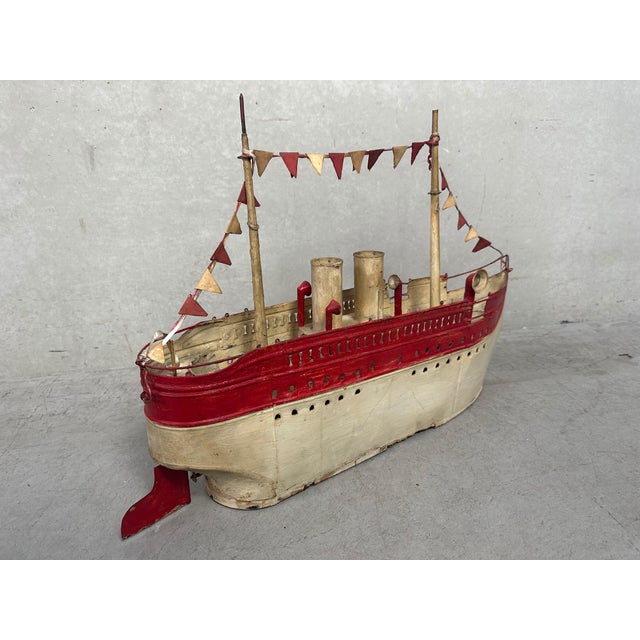 Brutalist Steamer Model Boat by Emmanuel Hiel, 1940s For Sale - Image 4 of 16