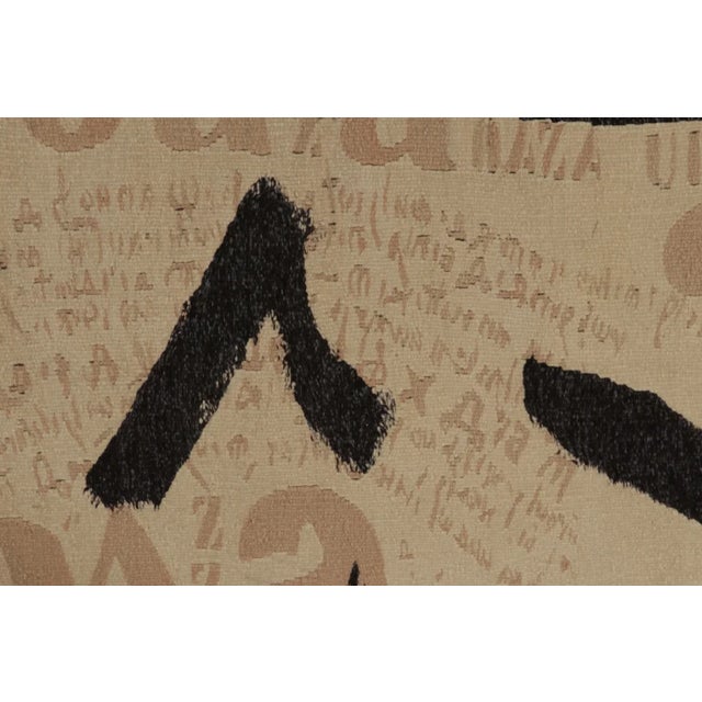 This 7x10 handwoven wool tapestry by Janez Bernik, circa 1967 features an original handwritten reverse label listing the...