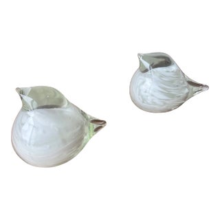 Hand-Blown Glass 'Love Birds'-a Pair For Sale