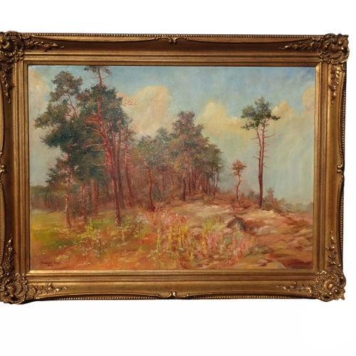 1946 Hillside Landscape Oil Painting Signed Jaroslav Chytil, Framed