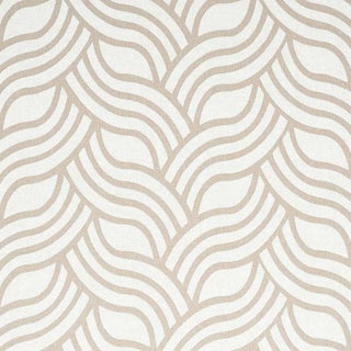 Schumacher Sangomar Applique Fabric in Brown For Sale