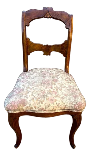 Antique Circa 1900 Victorian Hand Carved Balloon Back Side Chairs - A Pair