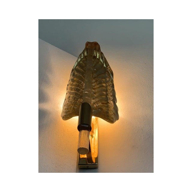 Early 21st Century Gold Leaf Murano Glass Wall Sconces by Simoeng, Set of 2 For Sale - Image 5 of 14