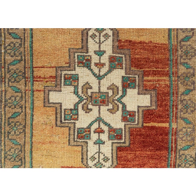 Turkish Mini Rug Oriental Hand Knotted Vintage Rug 1'8" x 3'3" #21222 For Sale - Image 4 of 8