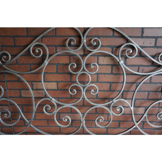 French Ethan Allen Iron Scroll Queen Headboard For Sale - Image 3 of 7