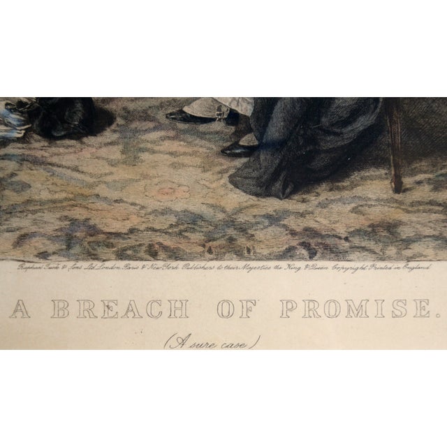 Black A Breach of Promise - Hand Colored Etching on Paper 1900 Victorian by James Dobie For Sale - Image 8 of 9