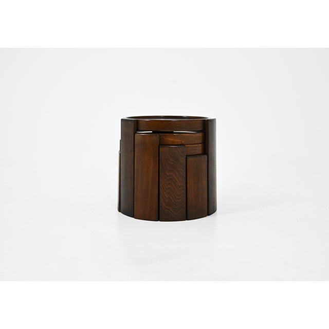 Wood Model 780 Nesting Tables by Gianfranco Frattini for Cassina, 1960s, Set of 4 For Sale - Image 7 of 13