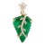Contemporary 9.99 CTS Carved Leaf Emerald Diamond Chic Brooch Pendant For Sale