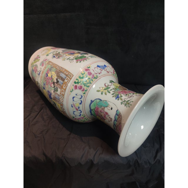 Ceramic Chinese Ceramic Vase Qing Dynasty Kangxi Marked Famille Verte Porcelain Vase Hand Painted Figures Story Pattern For Sale - Image 7 of 11