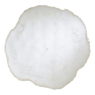 Frosted White Wood Edge Mirror from Deknudt Mirrors For Sale