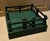 Antique 1920's American Green Paint Decorated Wood Fence, Gate and Stand for Displaying a Feather Christmas Tree For Sale - Image 10 of 15