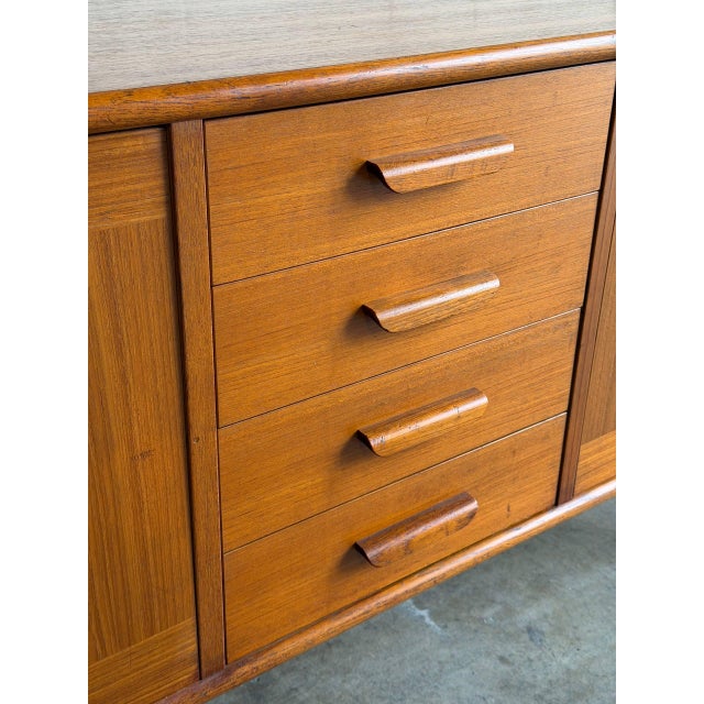 Teak Credenza Sideboard Large Wooden Storage Console Mid-Century Modern 1960s For Sale - Image 9 of 10