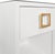 Contemporary Matthew Izzo Home Blair White Textured Linen One Drawer Side Table With Brass Hardware and Glass Top For Sale - Image 3 of 7