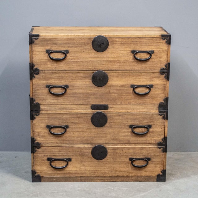 Japanese Antique Japanese Kiri 2 Piece Tansu For Sale - Image 3 of 14