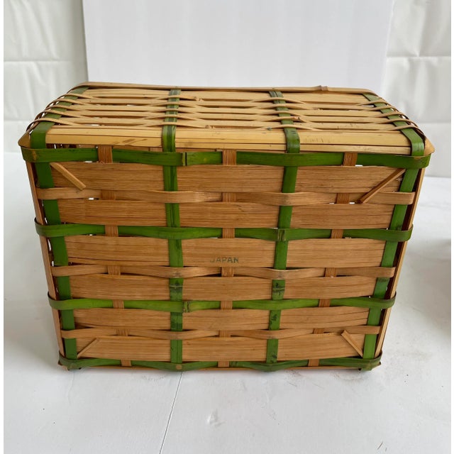 Tan Picnic Baskets - Set of Three For Sale - Image 8 of 9