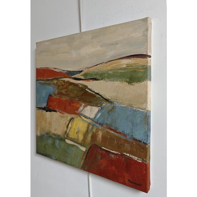 Contemporary Towards the Clearing – Abstract Landscape, Original Oil Painting Framed by Sophie Dumont For Sale - Image 3 of 9
