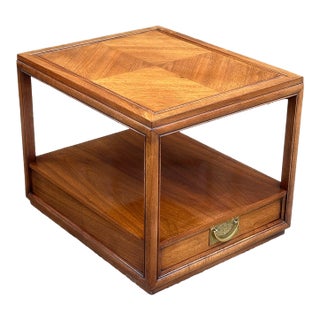 1960's Mid Century Hekman Campaign Style Side Table For Sale