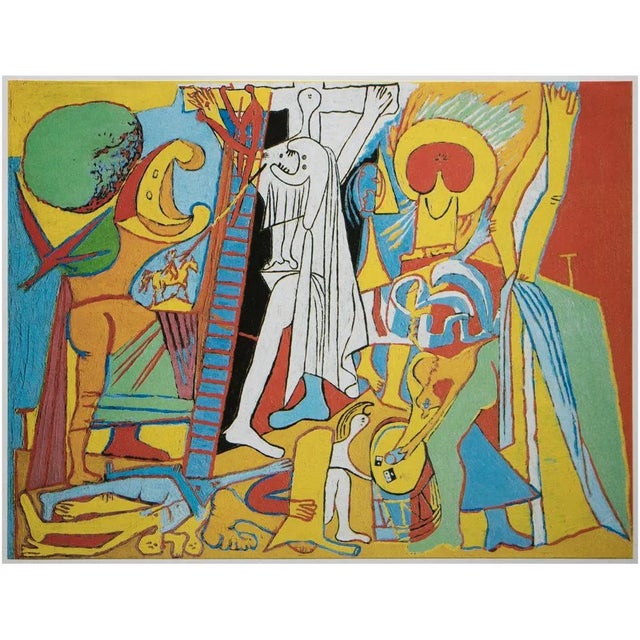 Printmaking Materials 1985 After Pablo Picasso, "The Crucifixion" Parisian Full-Color Print For Sale - Image 7 of 8