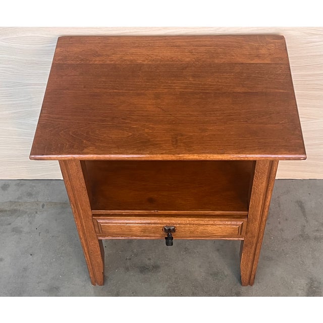 20th Century Pair of Solid Carved French Nightstands With Low Shelve For Sale - Image 6 of 9