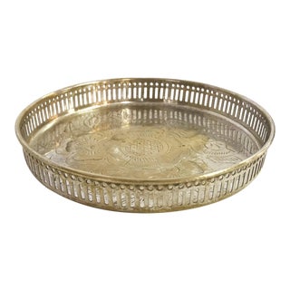 Vintage Engraved Drink Tray Made in India For Sale