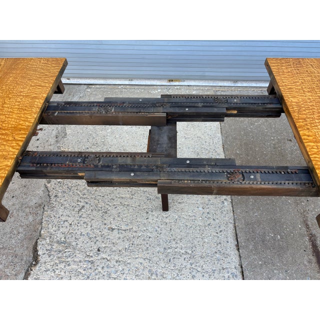 Mid 20th Century Attributed to Harvey Probber Burl Wood Dining Table With 2 Leaves For Sale - Image 12 of 12