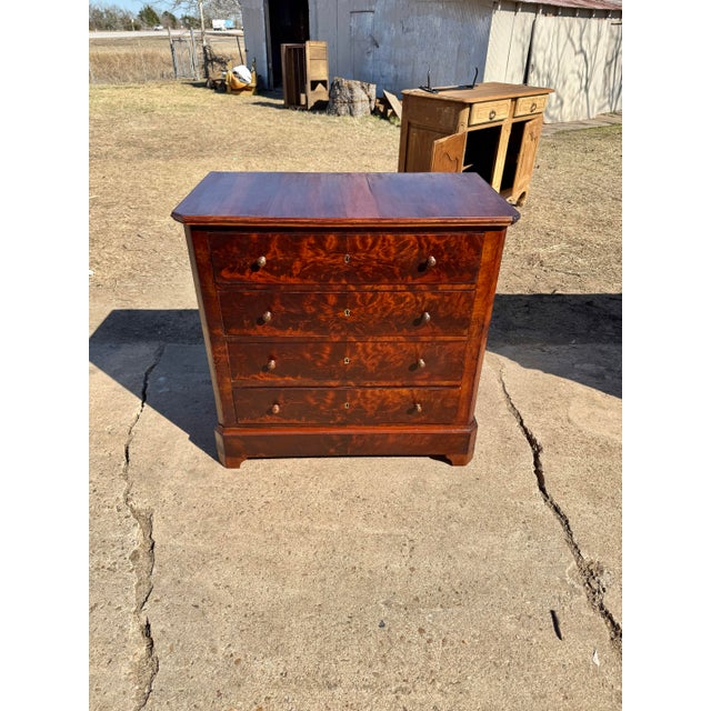 19th Century Louis Philippe Flam Mahogany Chest of Drawer / Commodes For Sale - Image 9 of 12