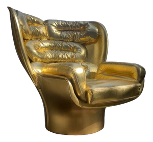 Golden Limited Edition Elda Chair No. 8/20 by Joe Colombo for Longhi, Italy
