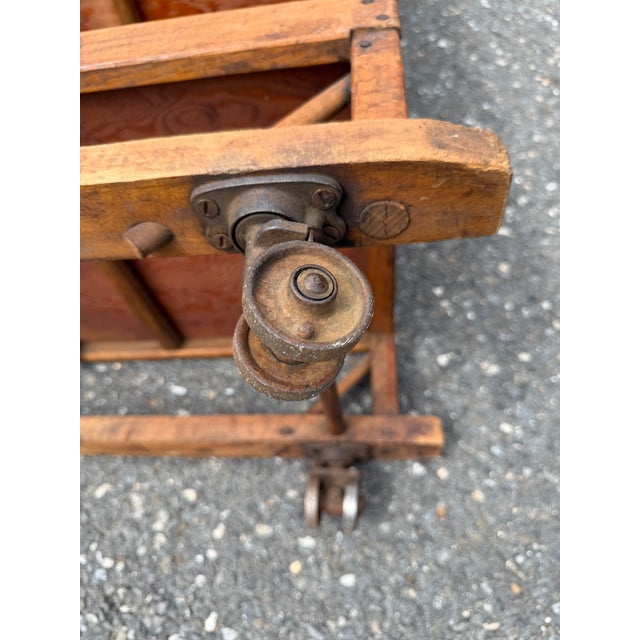 Early 20th Century Maine Shoe Factory Numbered Wood Rolling Cubbies / Industrial Shelving Cart For Sale - Image 14 of 18