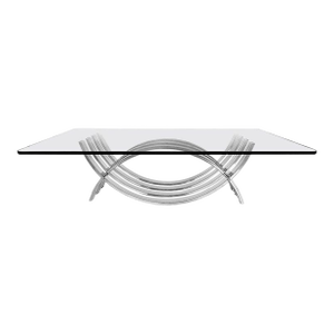 1970s Chrome, Glass Cocktail Table by Design Institute of America