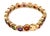 Contemporary Mid 20th Century Multi-Color Bezel Set Round Gems 14k Yellow Gold Link Bracelet For Sale - Image 3 of 7
