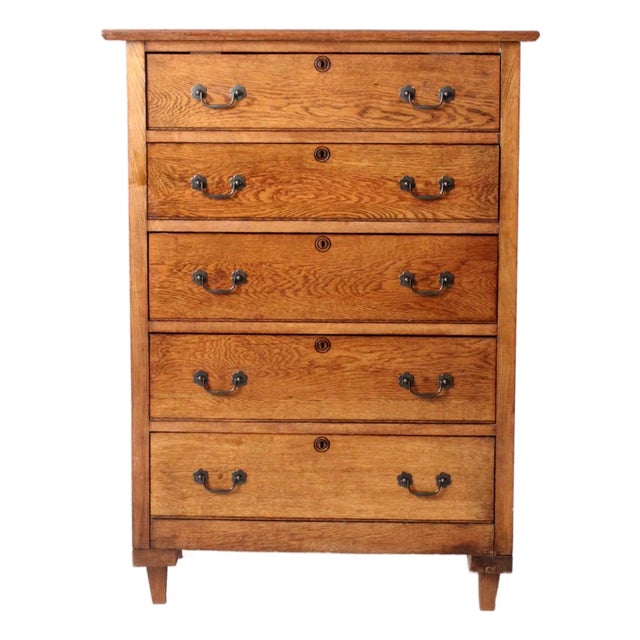 Antique Oak Highboy Dresser Spiegel Furniture Company For Sale