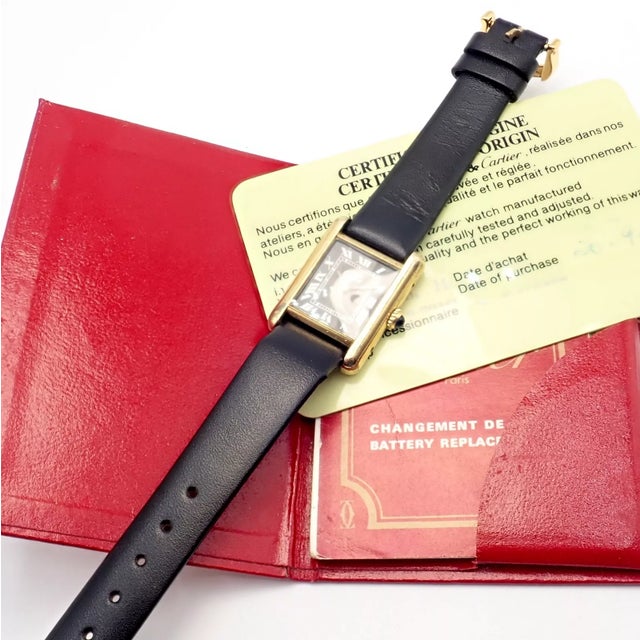 1970s Cartier Must De Silver 925 Argent Vermeil Manual Wind