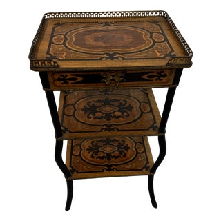Napoleon III Side Table in Precious Wood Marquetry, France, 1800s For Sale