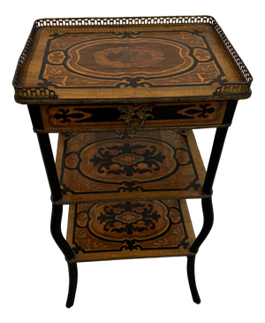 Napoleon III Side Table in Precious Wood Marquetry, France, 1800s