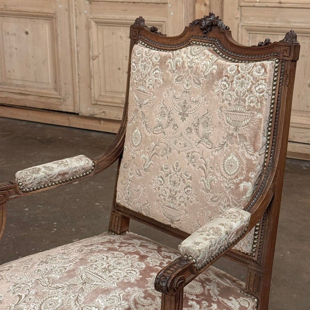 Pair of 19th Century French Louis XVI Carved Walnut Armchairs ~ Fauteuils For Sale - Image 15 of 18