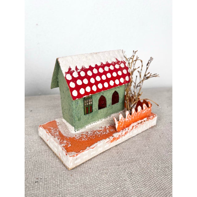 Red Mid Century Retro Blune Putz Christmas Village Houses- Set of 4 For Sale - Image 8 of 10