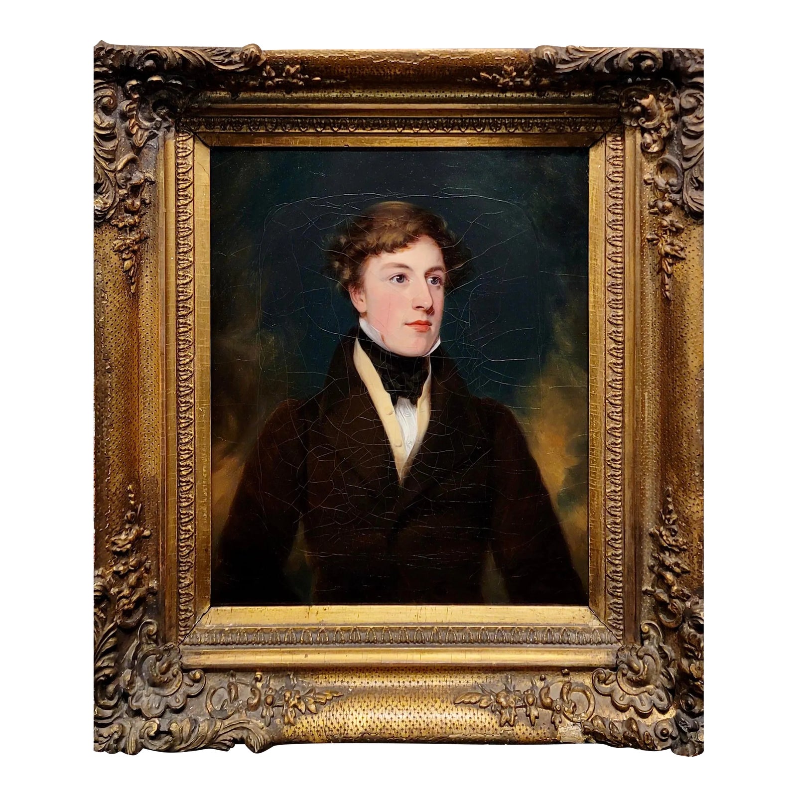 George Hayter Attributed-Portrait of an Elegant Gentleman-19th Century ...
