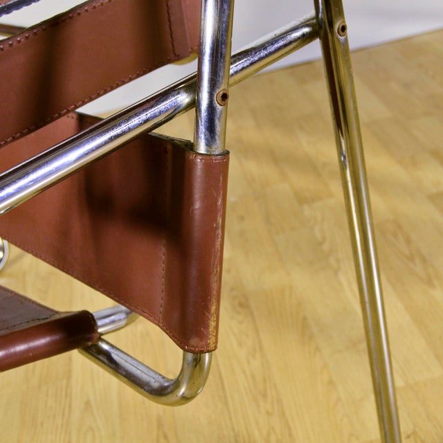 Model B3 Wassily Chair in Cognac Leather by M. Breuer for Knoll, 1940s For Sale - Image 13 of 18