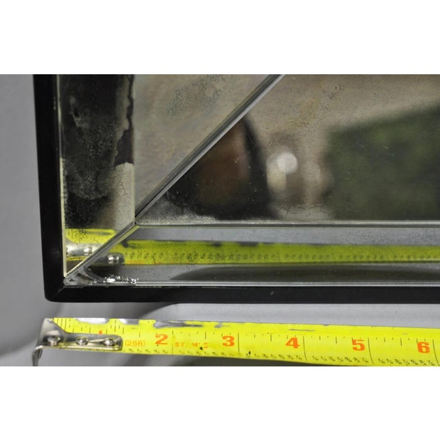 Vintage Chinoiserie Orientalist Verre Eglomise Smoked Glass Figural Wall Mirror For Sale - Image 10 of 16