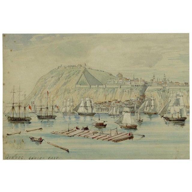 An original c.1860s watercolour painting – C.H., Quebec Canada East, Progress of the Prince of Wales in British North...