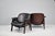 Armchairs by Ico Parisi in wood and leather for MIM Roma, 1960s. This piece is attributed to the mentioned designer/maker....