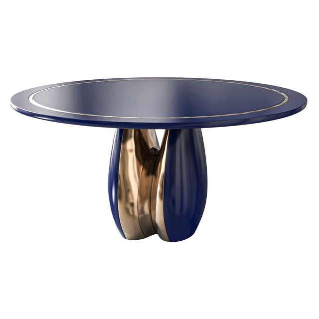 Not Yet Made - Made To Order "Alphacute" Round Table With Bronze and Stainless Steel, Handcrafted For Sale - Image 5 of 8