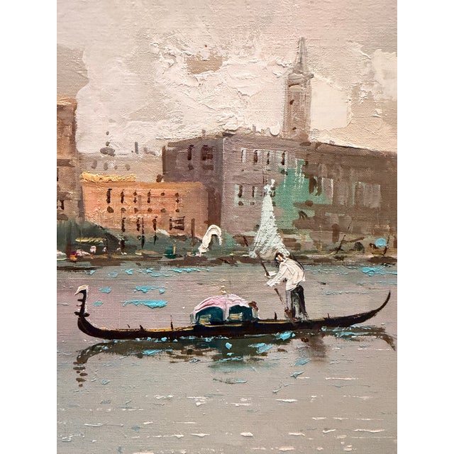 Original Vintage Oil on Canvas Venetian Scene For Sale - Image 4 of 6