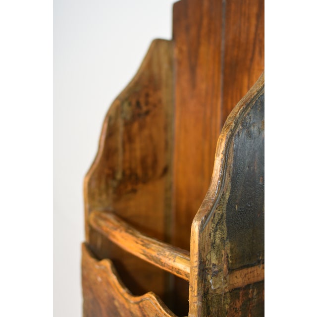 Brown Early 20th Century Antique Utensil Towel Holder For Sale - Image 8 of 14