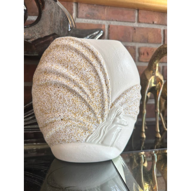 Art Deco 1980s Speckled Ceramic Vase For Sale - Image 3 of 5