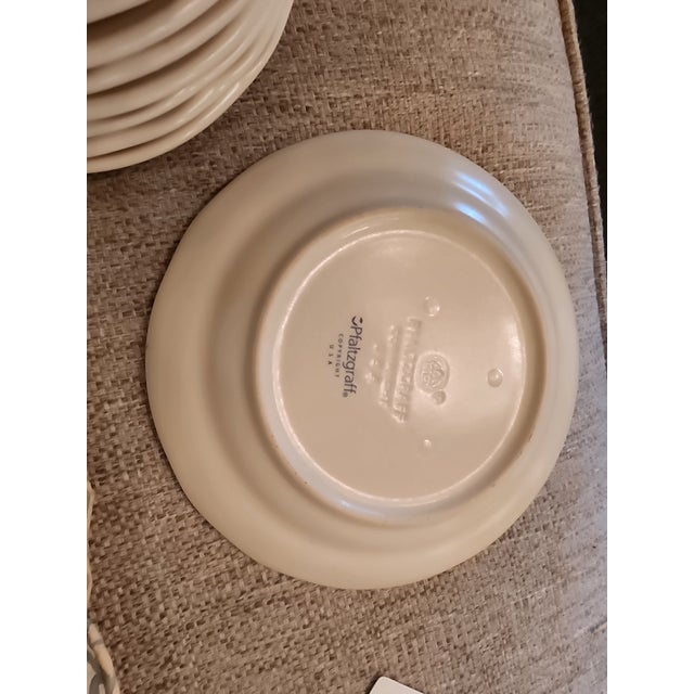 Set of eight bone dishes and 8 small plates....salad or breads? Tea Rose pattern by Pfaltzgraff. The bone plates measure...