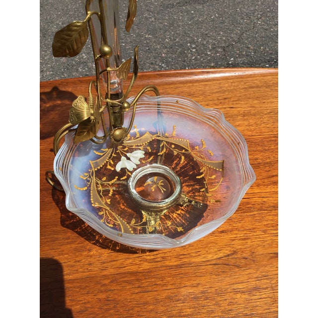 Gold Mid-Century French Epergne Table Center Piece, Hand-Painted, Circa 1970s For Sale - Image 8 of 8