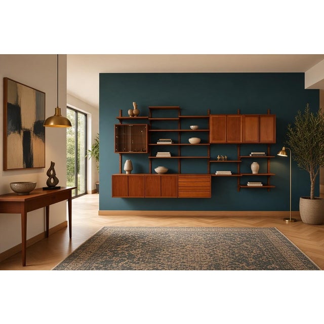 Large Wall-Mounted Shelving System in Teak by Poul Cadovius for Cado, 1960s For Sale - Image 14 of 18